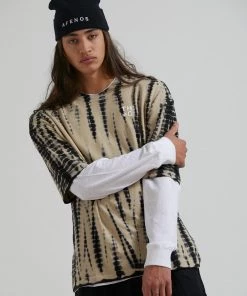 Afends Mens Glazing - Hemp Oversized T-Shirt - Clay Clothing