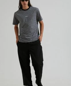 Clothing Afends Mens Ender - Recycled Striped T-Shirt - White