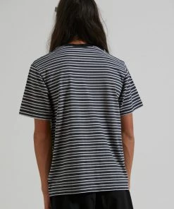 Clothing Afends Mens Ender - Recycled Striped T-Shirt - White