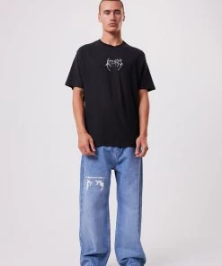 Afends Mens Walker - Hemp Retro T-Shirt - Faded Black