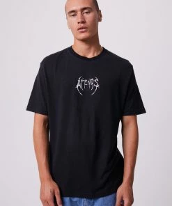 Afends Mens Walker - Hemp Retro T-Shirt - Faded Black