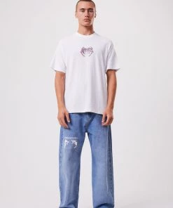 Clothing Afends Mens Walker - Hemp Retro T-Shirt - White