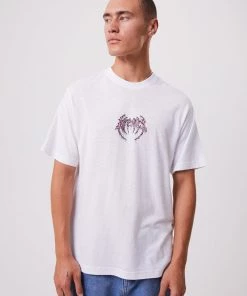 Clothing Afends Mens Walker - Hemp Retro T-Shirt - White