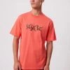 Afends Mens Mushy - Recycled Retro Graphic T-Shirt - Coral Clothing