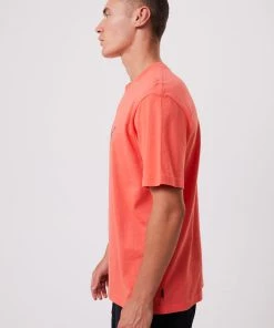 Afends Mens Mushy - Recycled Retro Graphic T-Shirt - Coral Clothing