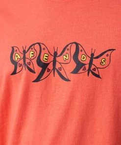 Afends Mens Mushy - Recycled Retro Graphic T-Shirt - Coral Clothing