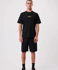 Afends Mens Shroom - Recycled Retro T-Shirt - Black Clothing