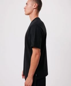 Afends Mens Shroom - Recycled Retro T-Shirt - Black Clothing