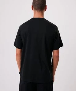Afends Mens Shroom - Recycled Retro T-Shirt - Black Clothing