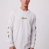 Afends Mens Mushy - Recycled Long Sleeve Graphic T-Shirt - Off White