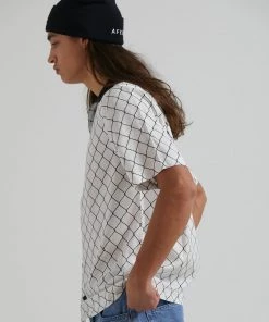 Afends Mens Wired - Hemp Cuban Short Sleeve Shirt - White