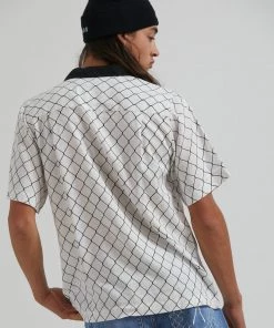 Afends Mens Wired - Hemp Cuban Short Sleeve Shirt - White