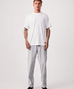 Afends Mens Louie - Organic Corduroy Baggy Pants - Grey Clothing