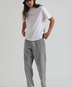 Clothing Afends Mens Credits - Recycled Retro T-Shirt - White