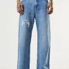 DENIM EDIT Afends Mens Pablo - Wired Hemp Denim Baggy Jeans - Worn Blue