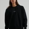 Clothing Afends Mens Credits - Recycled Crew Neck Jumper - Black