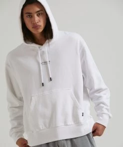 Afends Mens Credits - Recycled Hoodie - White