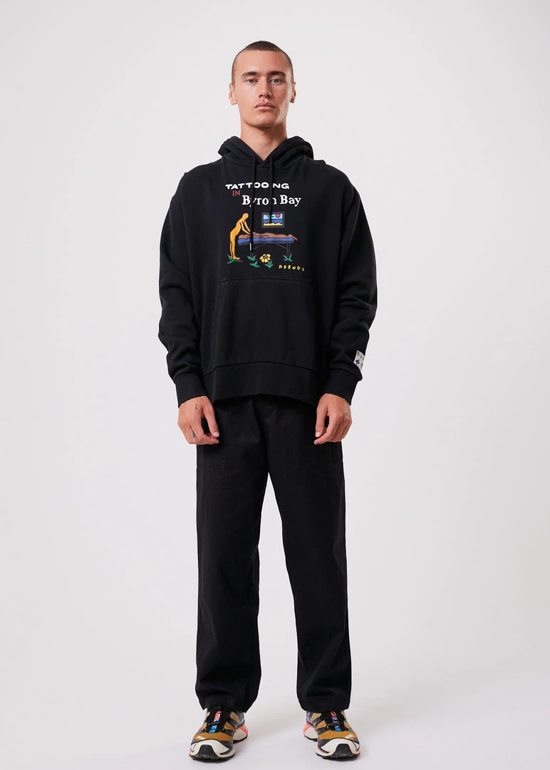 Afends Mens Tattooing - Recycled Hoodie - Faded Black 3 Afends Mens Tattooing - Recycled Hoodie - Faded Black
