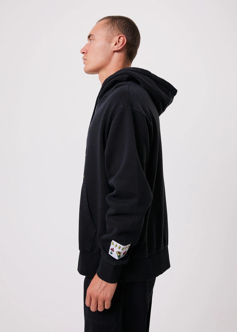 Afends Mens Tattooing - Recycled Hoodie - Faded Black 4 Afends Mens Tattooing - Recycled Hoodie - Faded Black