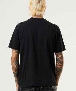 Afends Mens Machine - Recycled Retro T-Shirt - Black Clothing