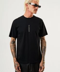 Afends Mens Machine - Recycled Retro T-Shirt - Black Clothing
