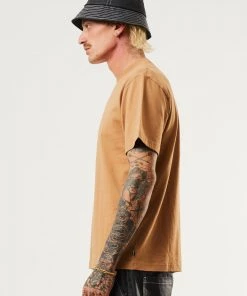 Afends Mens Machine - Recycled Retro T-Shirt - Chestnut Clothing