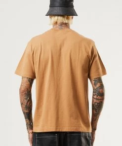 Afends Mens Machine - Recycled Retro T-Shirt - Chestnut Clothing