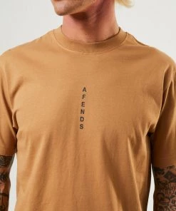 Afends Mens Machine - Recycled Retro T-Shirt - Chestnut Clothing