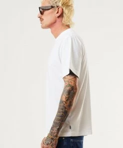 Clothing Afends Mens Machine - Recycled Retro T-Shirt - White