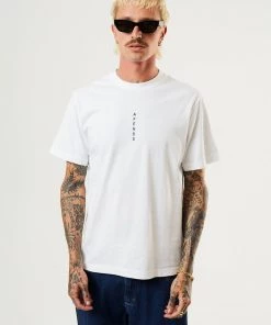 Clothing Afends Mens Machine - Recycled Retro T-Shirt - White