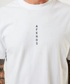 Clothing Afends Mens Machine - Recycled Retro T-Shirt - White