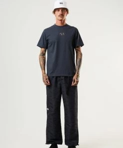 Clothing Afends Mens Wahzoo - Recycled Retro T-Shirt - Charcoal