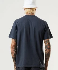 Clothing Afends Mens Wahzoo - Recycled Retro T-Shirt - Charcoal