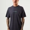 Afends Mens Overlay - Hemp Retro T-Shirt - Charcoal Clothing