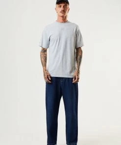 Afends Mens House Arrest - Hemp Retro T-Shirt - Shadow Grey Marle Clothing