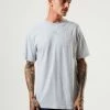 Afends Mens House Arrest - Hemp Retro T-Shirt - Shadow Grey Marle Clothing