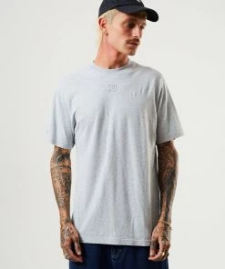 Afends Mens House Arrest - Hemp Retro T-Shirt - Shadow Grey Marle Clothing
