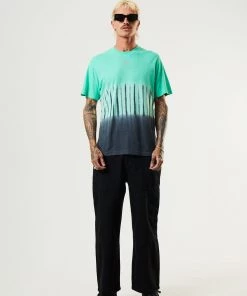 Afends Mens Homebound - Hemp Retro T-Shirt - Mint