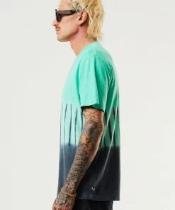 Afends Mens Homebound - Hemp Retro T-Shirt - Mint