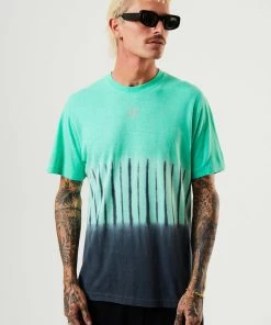 Afends Mens Homebound - Hemp Retro T-Shirt - Mint