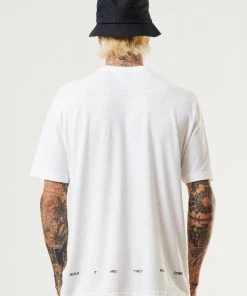 Clothing Afends Mens Build It - Hemp Retro Graphic T-Shirt - White