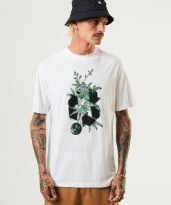 Clothing Afends Mens Build It - Hemp Retro Graphic T-Shirt - White