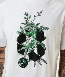 Clothing Afends Mens Build It - Hemp Retro Graphic T-Shirt - White