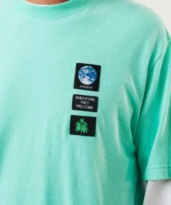 Afends Mens Construct - Hemp Retro Graphic T-Shirt - Mint