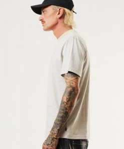 Afends Mens System - Recycled Striped Retro T-Shirt - Bone Clothing