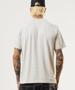 Afends Mens System - Recycled Striped Retro T-Shirt - Bone Clothing