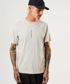 Afends Mens System - Recycled Striped Retro T-Shirt - Bone Clothing