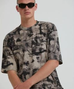 Afends Mens Smoke - Organic Weighted T-Shirt - Bone Clothing