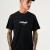 Clothing Afends Mens Crypto - Organic Retro T-Shirt - Black