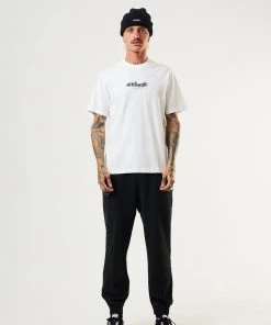 Afends Mens Crypto - Organic Retro T-Shirt - White